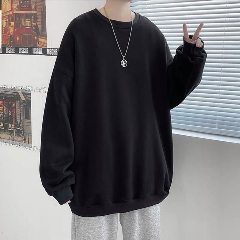 Áo sweater trắng form rộng bigsize giấu quần Hàn Xẻng