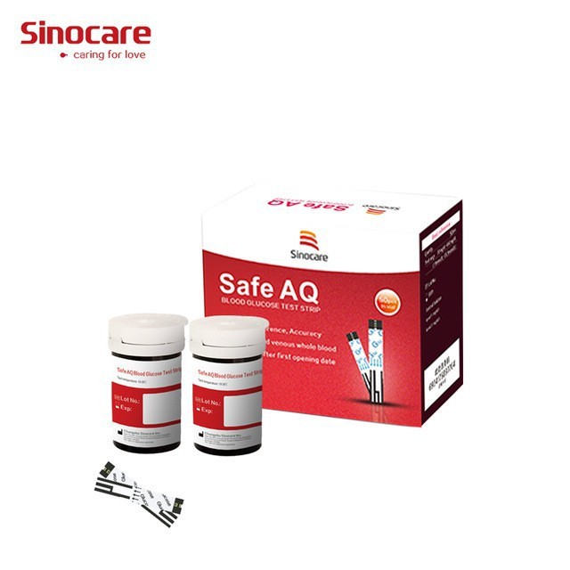 Hộp 50 que thử đường huyết Sinocare Safe AQ + Tặng 50 kim chích máu Date dài