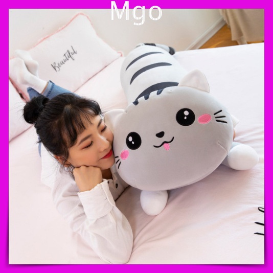 Gấu Bông Mèo Gối Ôm Mèo Nằm Dễ Thương Siêu Dễ Thương Mềm Mịn An Toàn Cho Bé Ôm Chơi Ngủ 70Cm