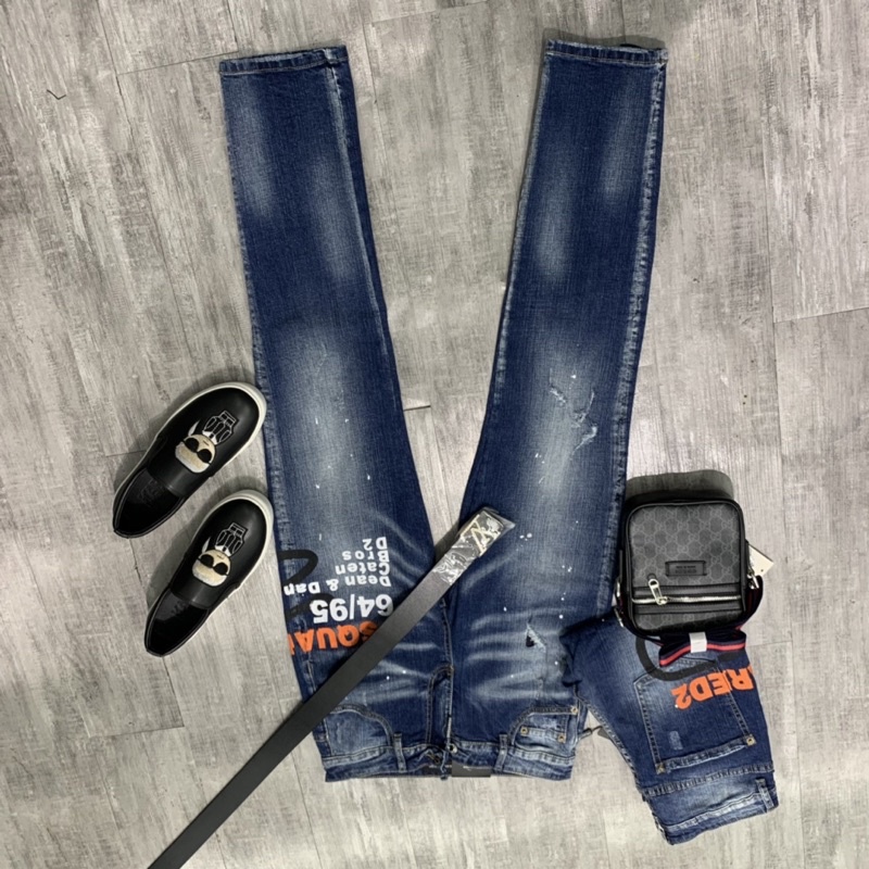 Quần Jean DSQ2 Supper hoạ tiết chữ cao cấp ss2022 (3253)