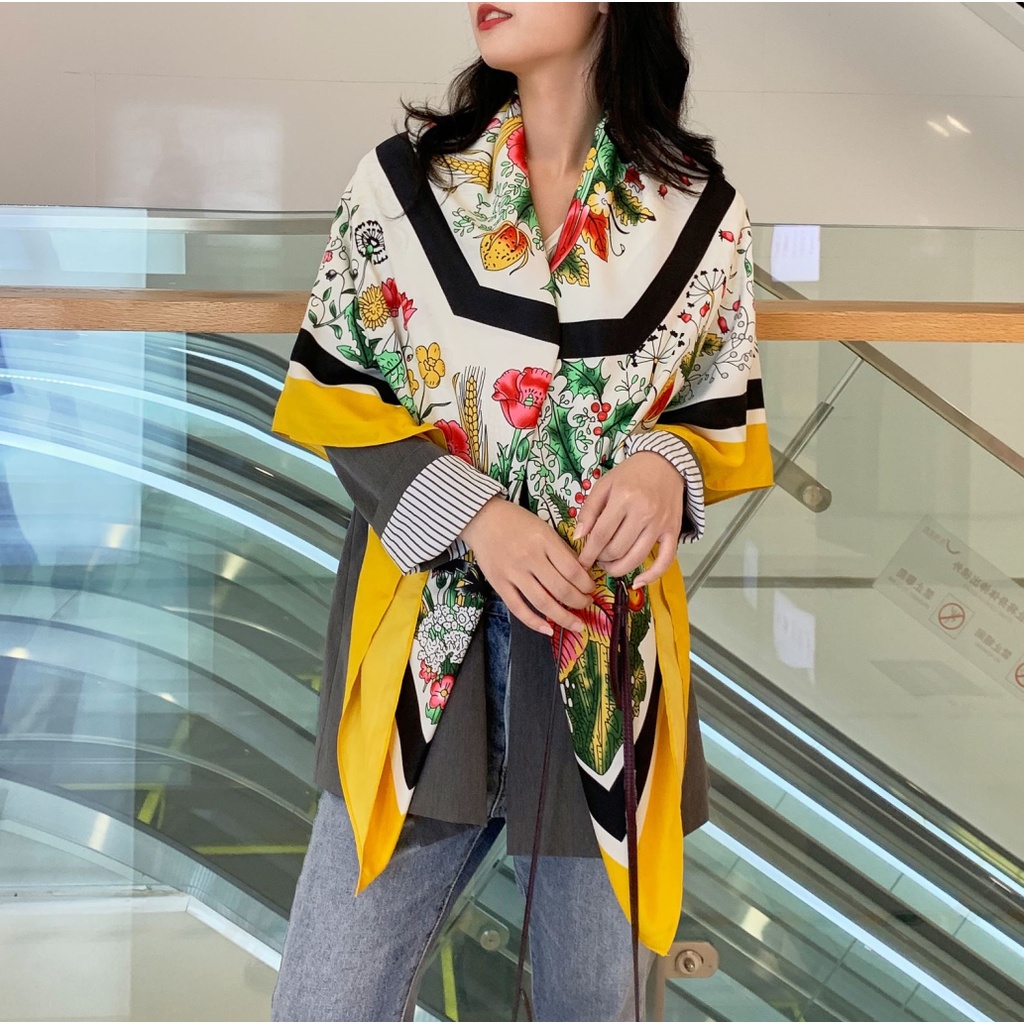Khăn Choàng Cổ 130x130cm In Họa Tiết Thời Trang Cho Nữ WJ1013-16