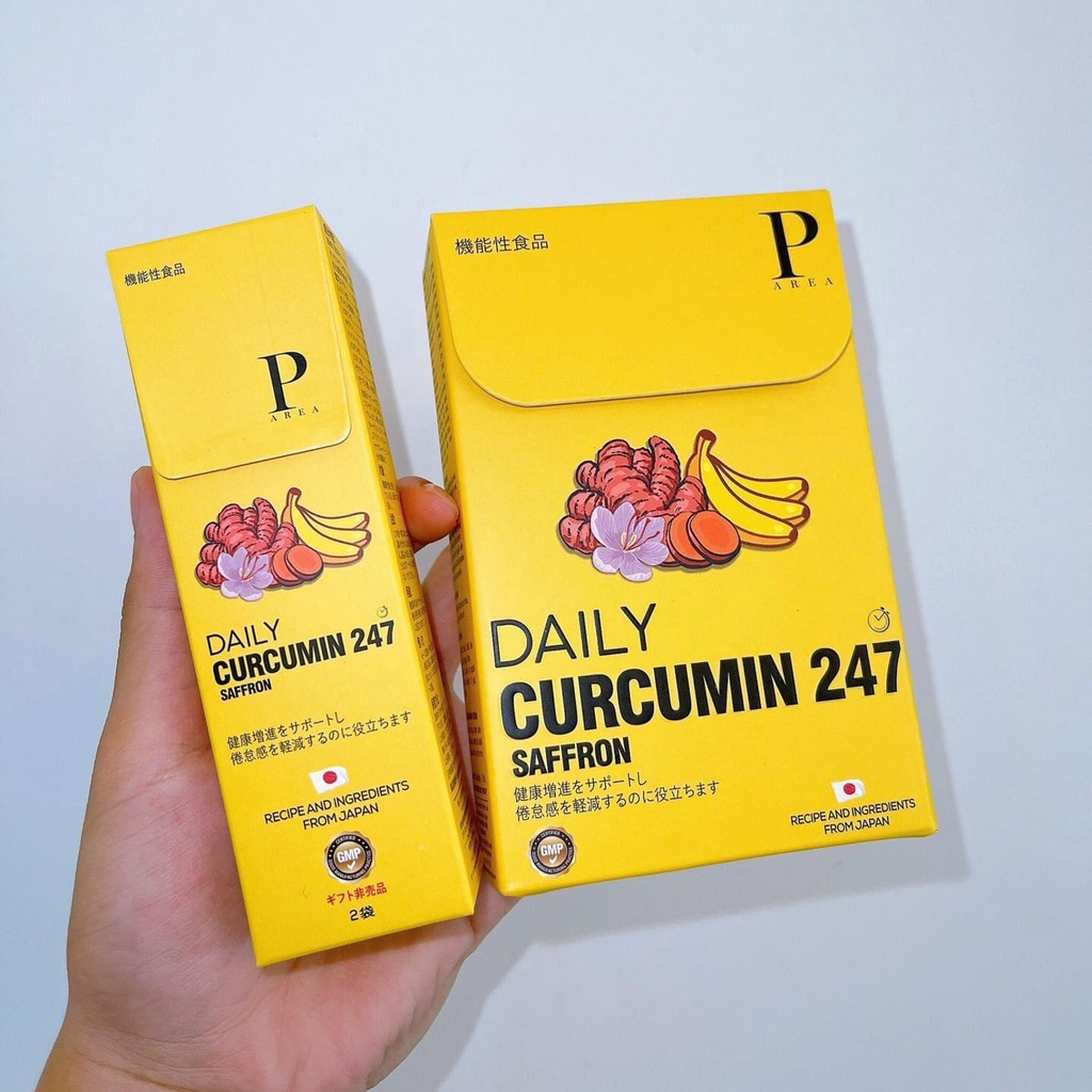 Thạch nghệ saffron vị chuối daily curcumin 247 saffron hộp 2 gói Mit Beauty tăng cường sức khoẻ ăn ngon