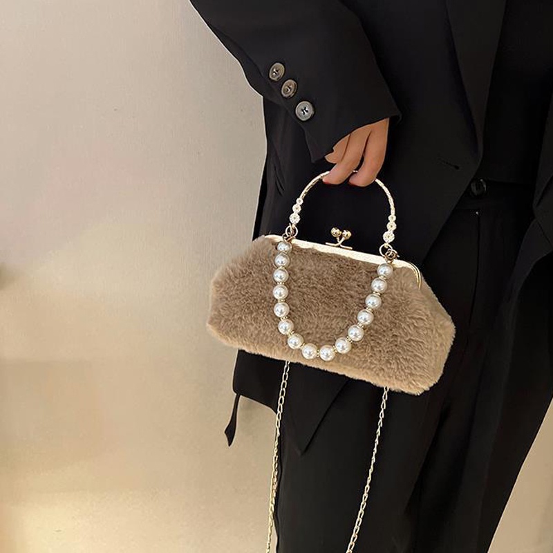 Túi Đeo Chéo Phối Lông Thời Trang Cho Nữ