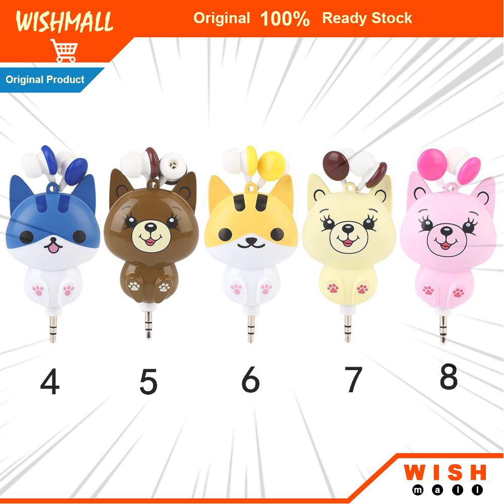 Tai nghe nhét tai 3.5mm có dây rút có in hình hoạt hình  Cbán xong