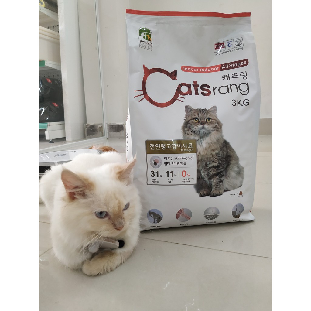 [GIÁ SẬP SÀN– HÀNG CHÍNH HÃNG] [3kg] Thức ăn cho mèo mọi lứa tuổi Catsrang– cam kết hàng chuẩn, đảm bảo tiêu chí 6 không