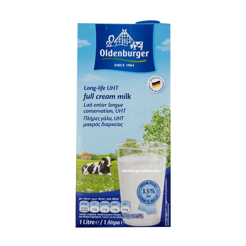 Sữa tươi nguyên kem 1.5%, 3.5%e Oldenberger Full Cream 1L - Hàng mới -15.03.2023