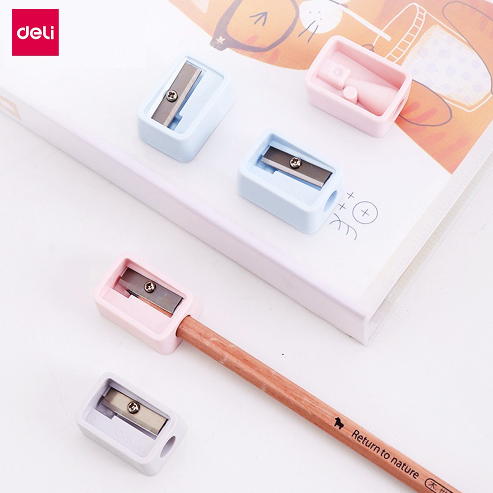 1 Gọt bút chì Deli UARELIFFE mini thiết kế di động tiện lợi sử dụng trong văn phòng phẩm màu sắc ngẫu nhiên