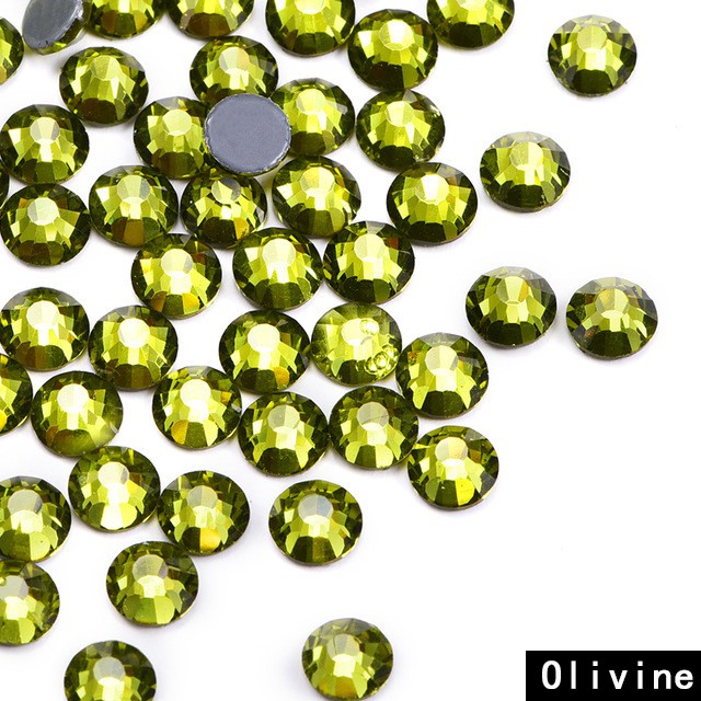 Olivine Bộ 1440 Hạt Cườm Kim Cương Giả Pha Lê Màu Xanh Lá DIY Để Tự Làm Phụ Kiện Trang Sức Khăn Choàng