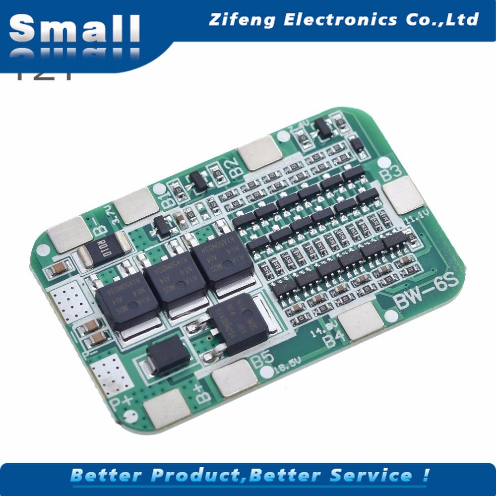 Bảng Mạch Bảo Vệ Pin Lithium 6s 15a 24v Pcb Bms Cho 6 Pin Li-Ion 18650