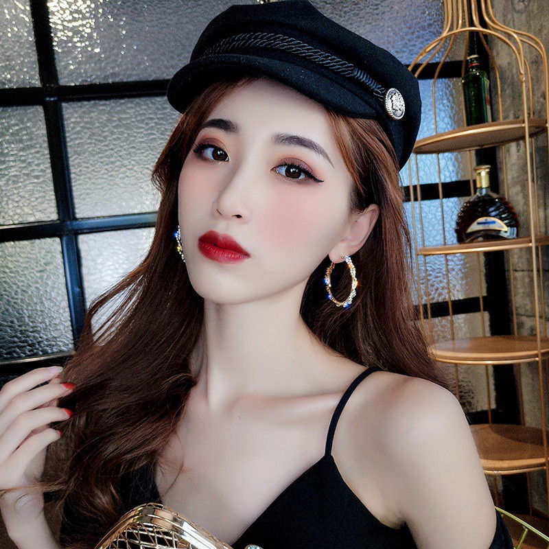 Đôi khuyên tai đính đá phong cách Hàn Quốc cao cấp