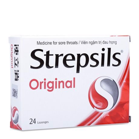 Viên ngậm ho Strepsil Original 24 viên vị hương dâu