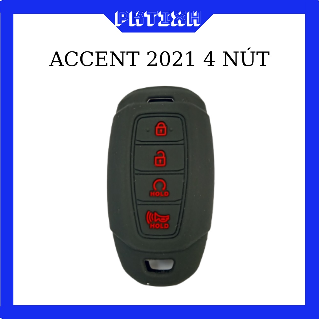 Bao chìa khóa xe hyundai accent đời 2021 loại 4 nút bọc silicon bảo vệ chìa khóa