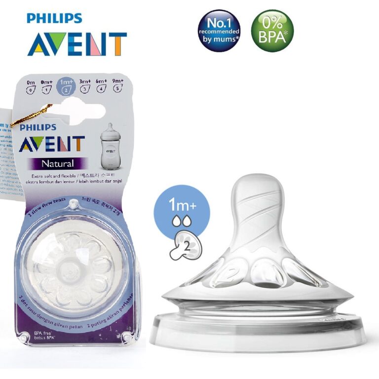 Núm ti silicone Philips Avent Natural cho trẻ sơ sinh, 1 tháng tuổi, 3 tháng tuổi, 6 tháng tuổi.