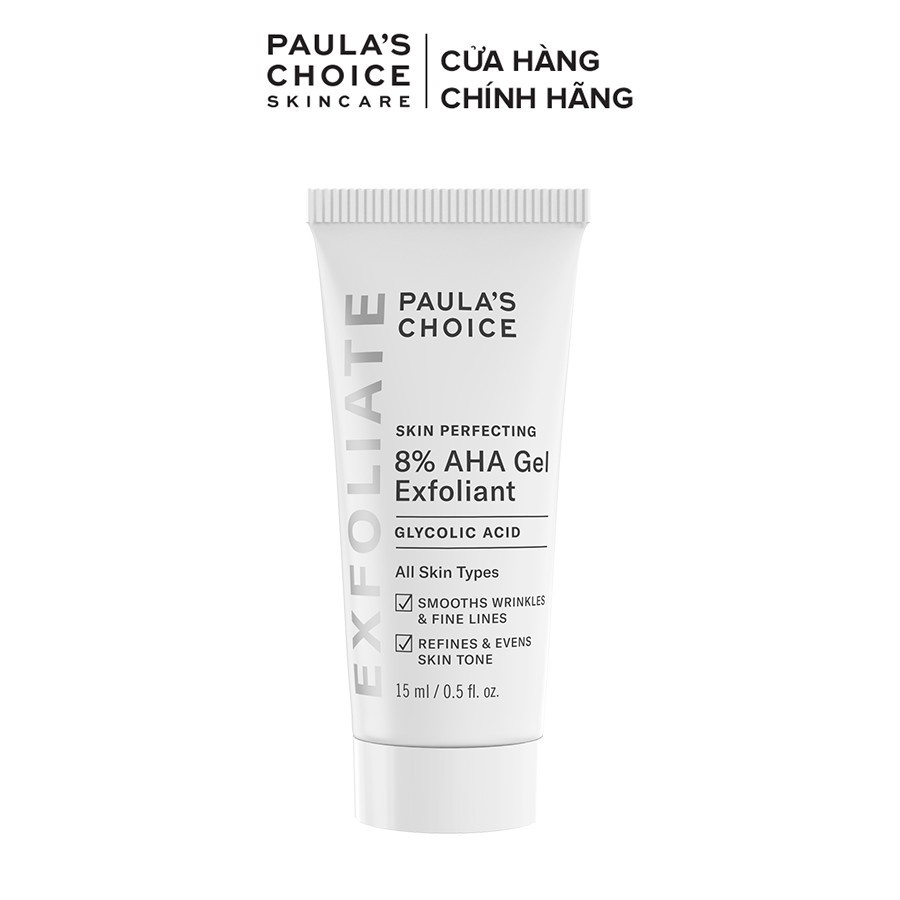 Gel loại bỏ tế bào chết làm mềm và sáng mịn da Paulas Choice Skin Perpecting 8% AHA Gel Exfoliant 15ml