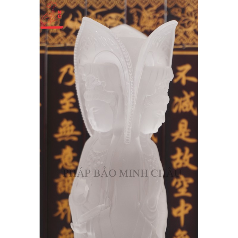 [PHÁP BẢO MINH CHÂU] Tượng Quan Âm Tam Diện - Lưu Ly 30cm - NHẬP KHẨU - ĐẸP TINH XẢO