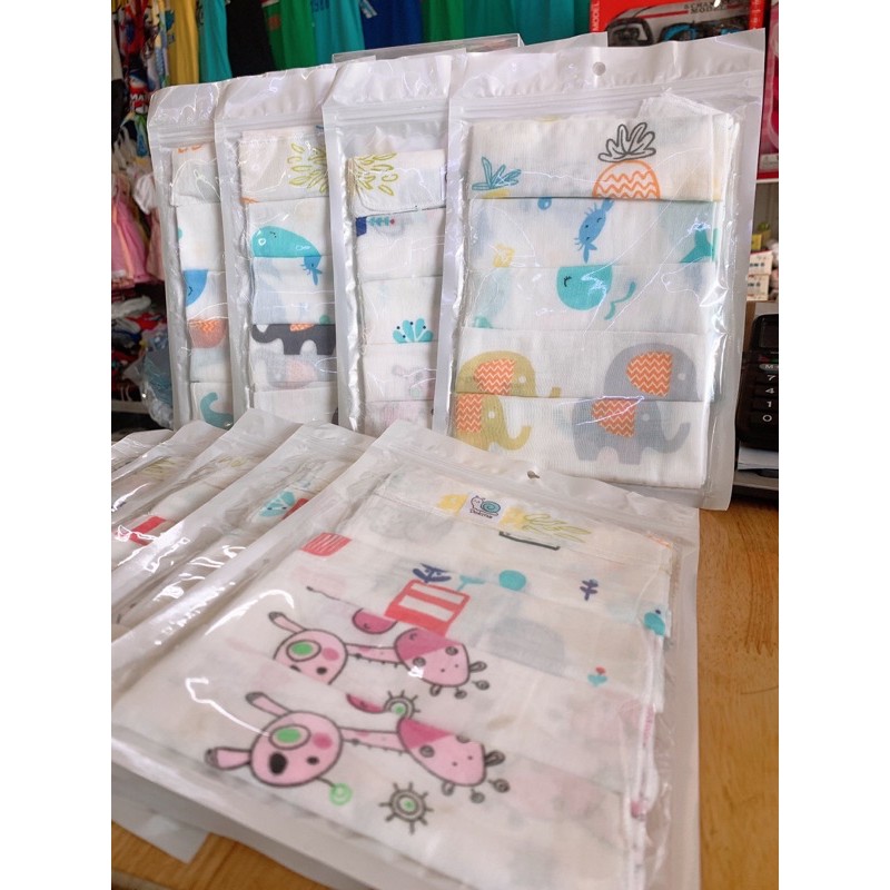 [GIÁ SỈ] Set 5 Khăn sữa cao cấp Dokma 100% cotton