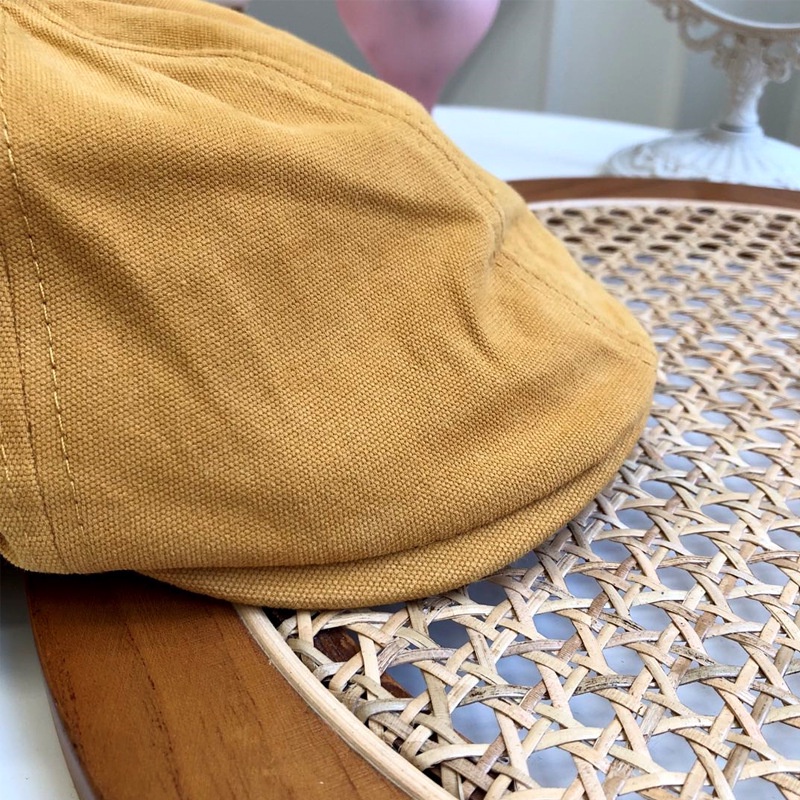 Mũ Beret Canvas Mỏng Màu Sắc Trơn Phong Cách Hàn Quốc Có Thể Điều Chỉnh Cho Nam Nữ