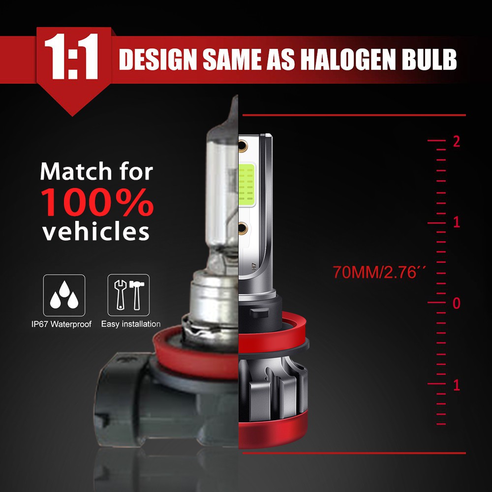 Đèn Pha Xe Hơi LED Gầm Sương H11 9005 9006 5202 P13W 880 881 H27 Màu xanh chanh 60W 6000LM