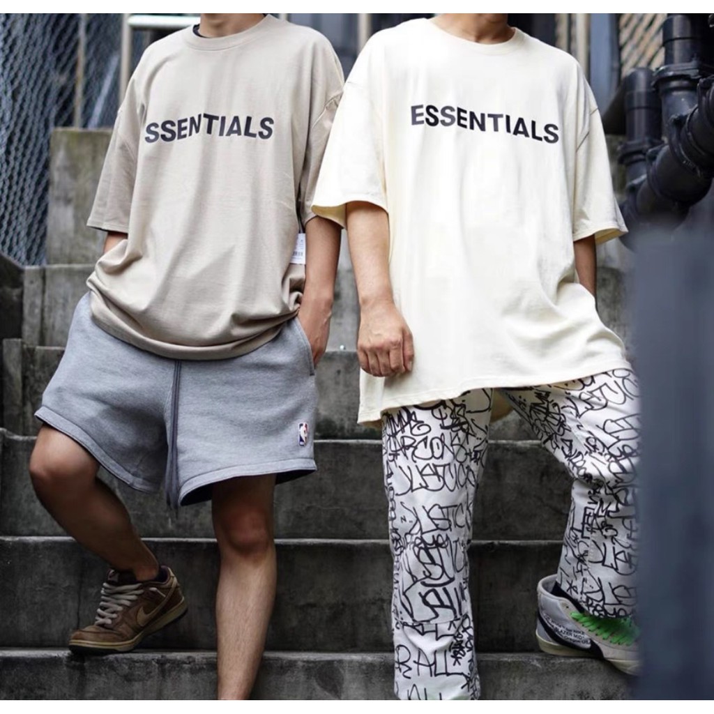 Áo thun tay lỡ Essentials vàng be , áo phông nam nữ unisex,Cocmer_vn
