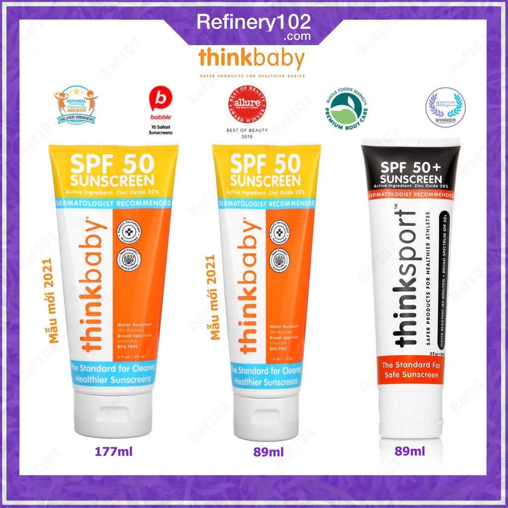 [Date 2024] Kem chống nắng lành tính cho mẹ và bé Thinkbaby Safe Sunscreen - ThinkSport SPF 50