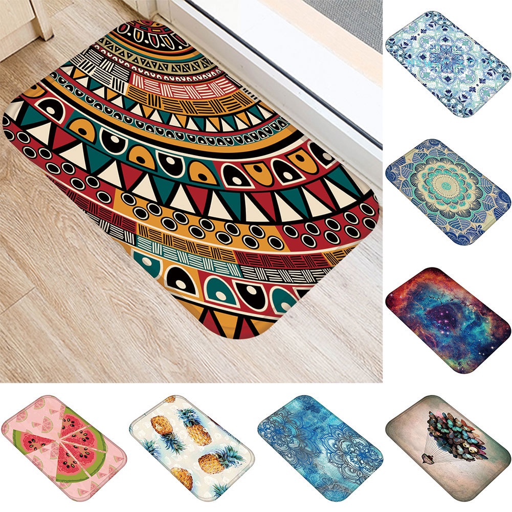 Thảm Chùi Chân Chống Trượt Thấm Hút Tốt In Họa Tiết Dưa Hấu / Hoa Xinh Xắn Kích Thước 40