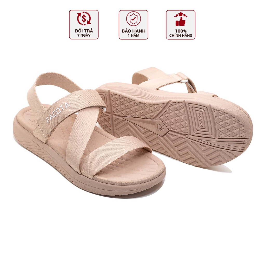 Giày sandal nữ quai dù V6 cao cấp đi học chính hãng R04 màu hồng phấn