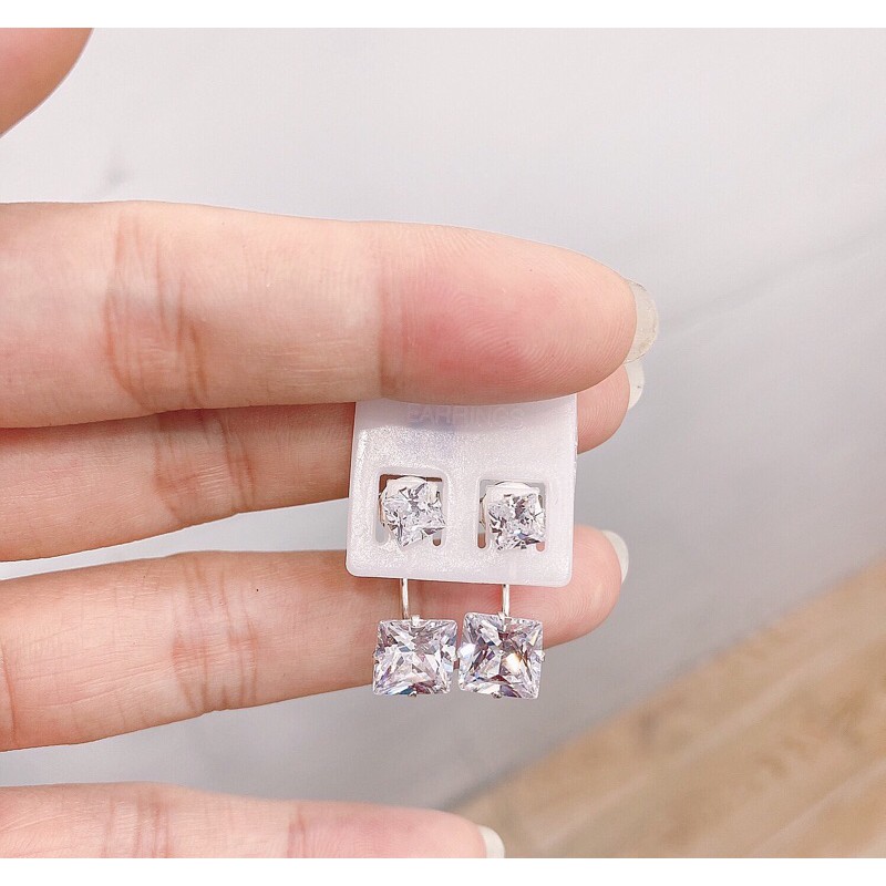 Khuyên tai bạc Nmj kiểu sang trọng