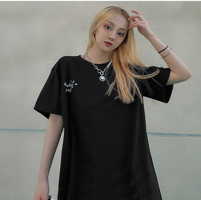 Áo thun dáng rộng freesize tay lỡ unisex siêu hot  in Xương rồng TL809