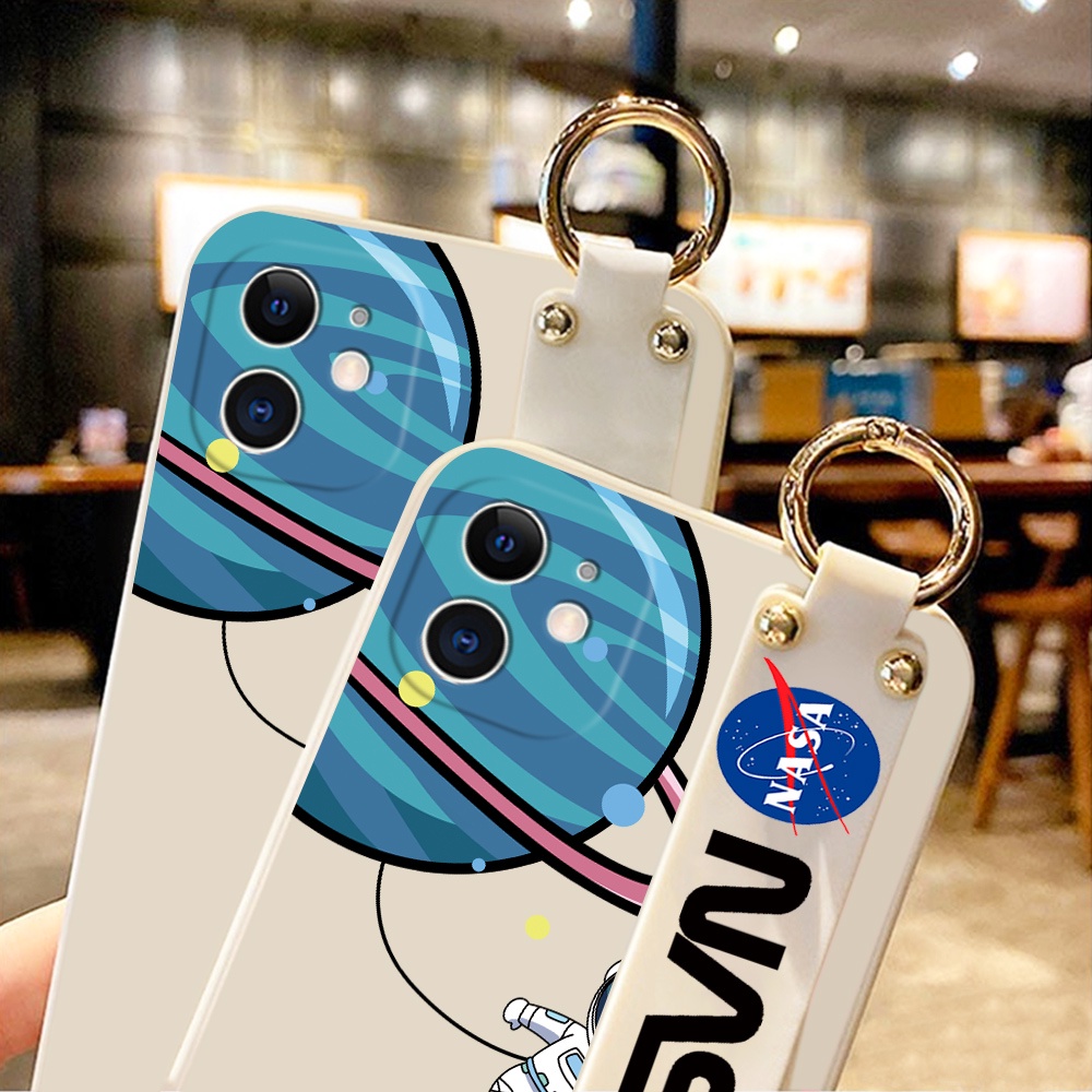 Ốp Điện Thoại Silicone Mềm Hình Phi Hành Gia Hoạt Hình Có Dây Đeo Cho Xiaomi Poco X3 GT M3 Pro 4G/5G