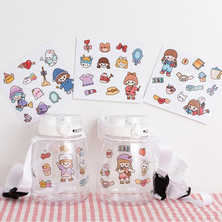 1 Tấm Sticker Dán Trang Trí Diy Chống Thấm Nước Họa Tiết Thỏ Hoạt Hình Dễ Thương