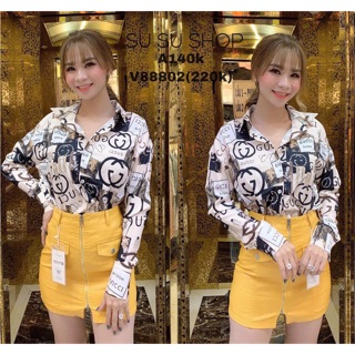 Áo sơ mi hoạ tiết gucci