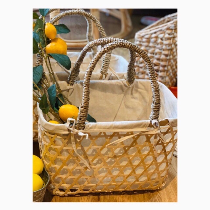 Giỏ xách tre 2 size đựng quà biếu