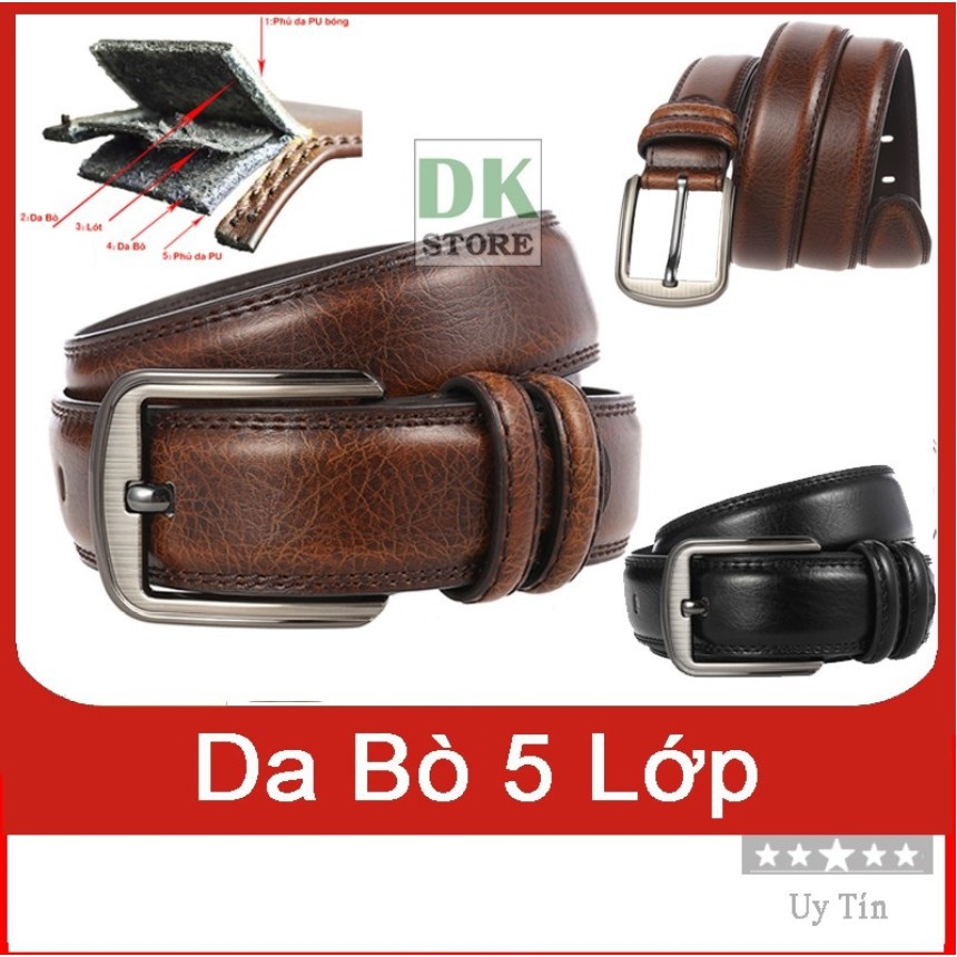 Thắt lưng nam da bò 5 lớp cao cấp - siêu phẩm dây nịt nam đẹp bằng da bò chất lượng cao cực mềm hot nhất 2021 Xịn 👙