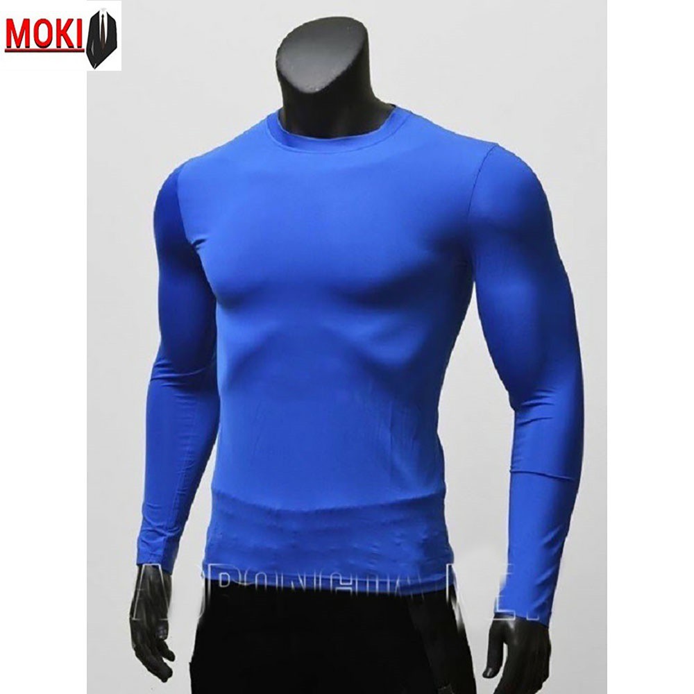 Áo thể thao dài tay nam MOKI co giãn tốt, áo giữ nhiệt nhiều màu size từ 45 đến 84kg  ྇