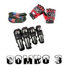 Combo Phượt 3 - Giáp inox + Găng Pro-biker Đen + KDN (ngẫu nhiên)