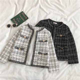 (Sẵn trắng/Ảnh thật) Áo dạ tweed khoác nhẹ nhàng sang chảnh