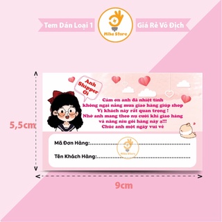 [ SẴN ] Combo 100 Tem Dán Cảm Ơn Shipper, Tem Ghi Mã Đơn Hàng