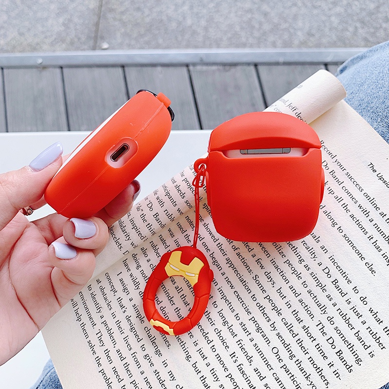 Vỏ Bảo Vệ Hộp Sạc Tai Nghe Bluetooth Không Dây AirPods 1 2 3 Pro inPods i12 i12 Pro Bằng Silicon Họa Tiết Hoạt Hình Siêu Nhân