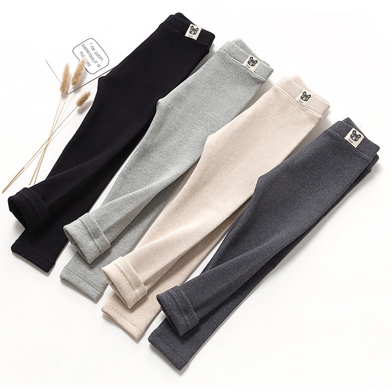 Quần legging len tăm cho bé gái 6-45kg, 1-14 tuổi chất len tăm GẤU