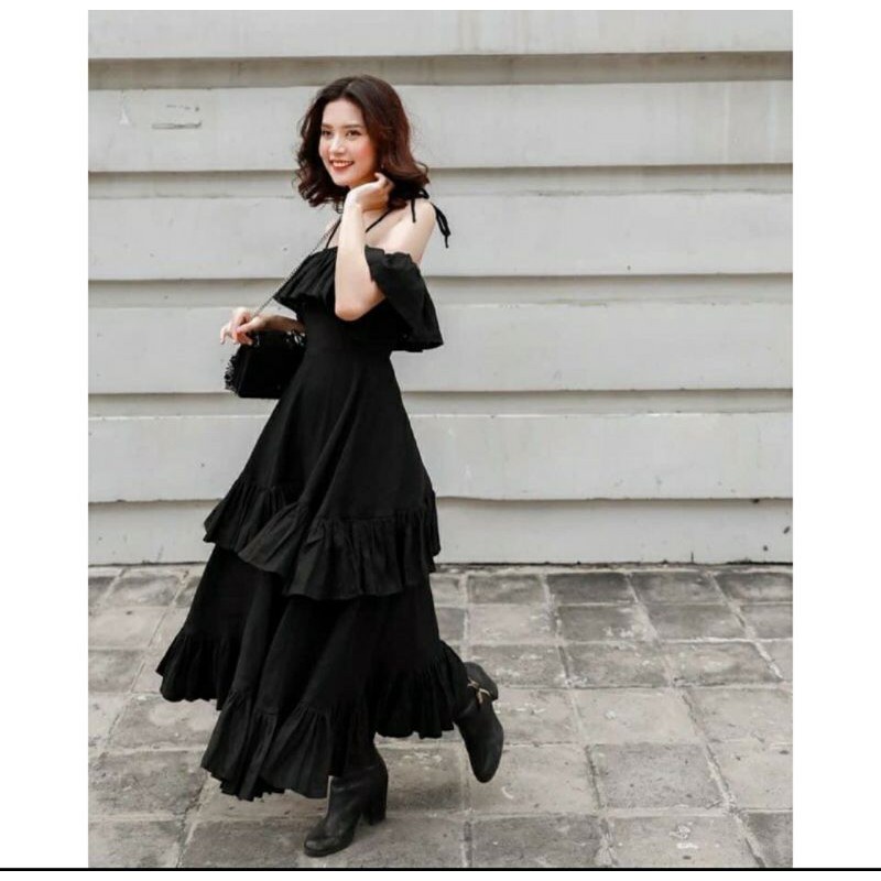 Maxi trễ vai bèo nhiều tầng công chúa, Đầm Công Chúa kèm video hình ảnh thật | BigBuy360 - bigbuy360.vn