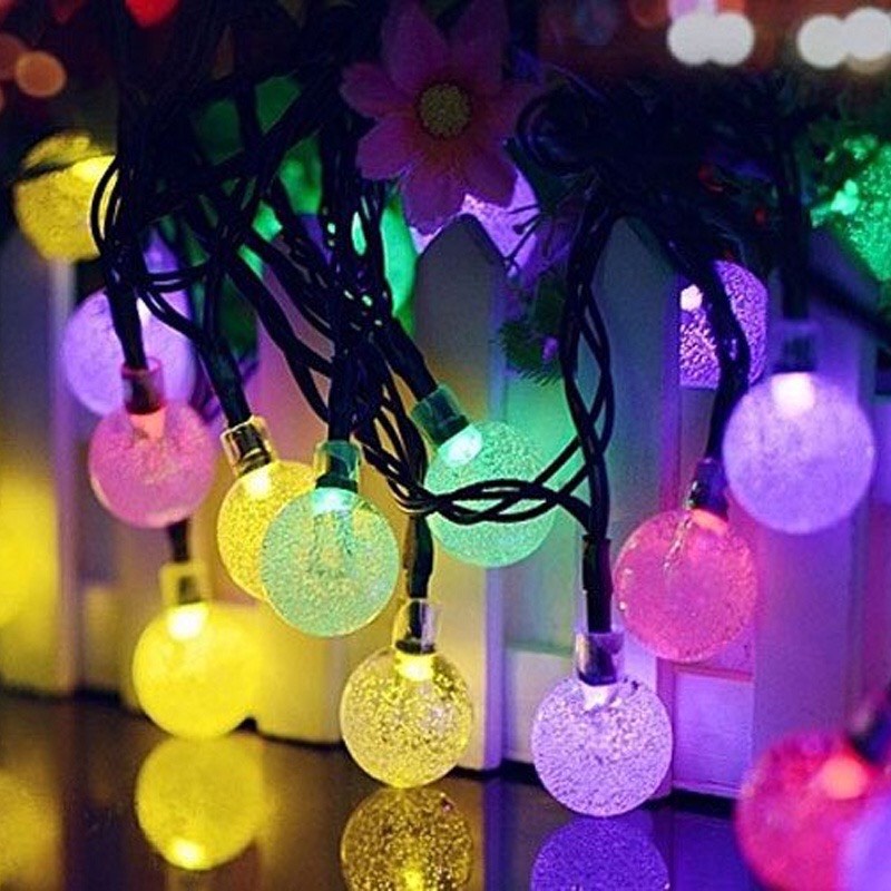 Dây Đèn Led Xài Điện Đèn Led Bóng Tròn Cherry Ball Pha Lê Trang Trí Quấn Cây Decor  Lễ Tết Tiệc Noel Halloween