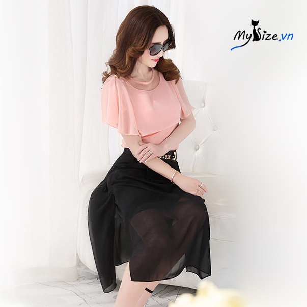 Sét áo cánh rơi phối váy voan công sở - Mysize.vn