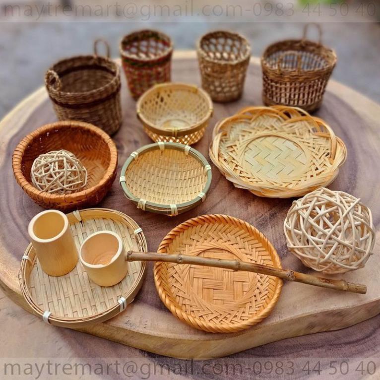 Tre VN Phụ kiên mây tre mini chụp decor mẫu ngẫu nhiên 20k/c - Xưởng sản xuất