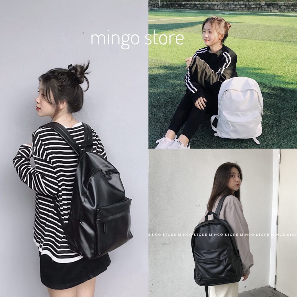 Balo da trơn đơn giản thời trang cá tính cao cấp đi học du lịch chống nước (MEI BACKPACK❤️)