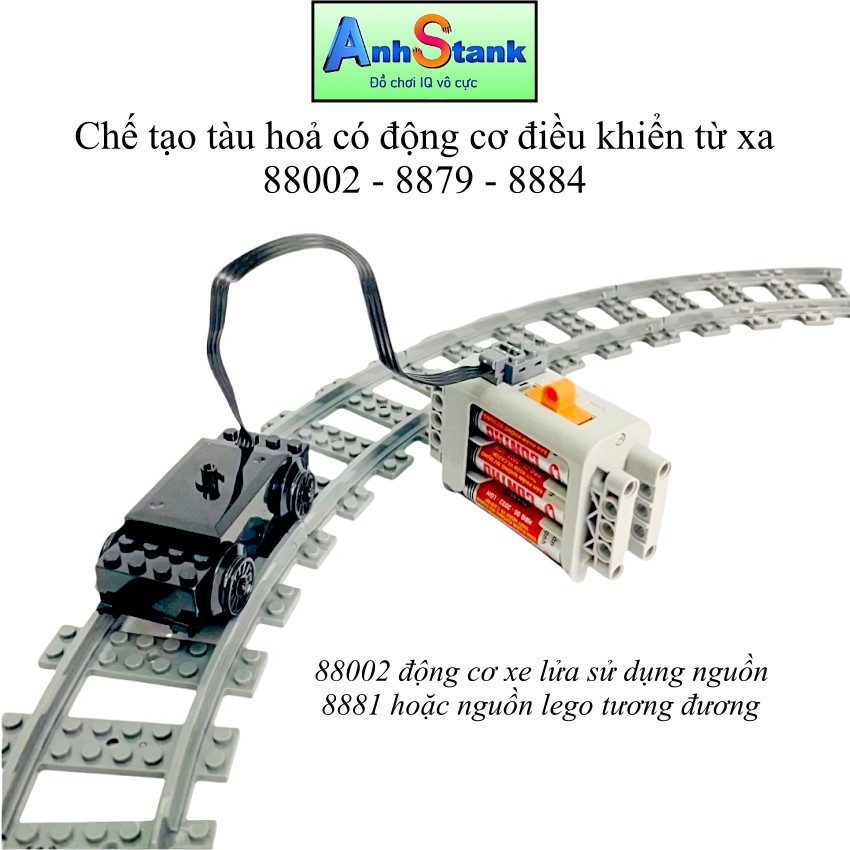 Lego tàu hoả điều khiển từ xa - Đường ray tàu hoả chuyên dụng kết hợp với motor 88002 và 8879 -8884 bảo hành 1:1 1 tháng