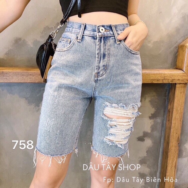 QUẦN SHORT JEANS NGỐ RÁCH