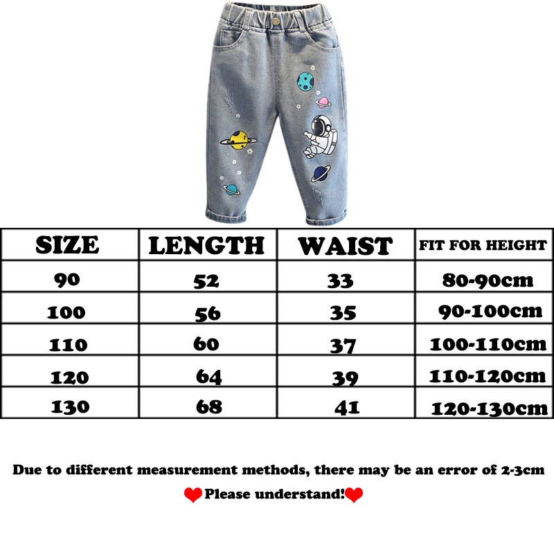 Quần Jean Dài Dáng Rộng Co Giãn In Hình Phi Hành Gia Thời Trang Mùa Xuân Hàn Quốc Mới Kích Thước 2022