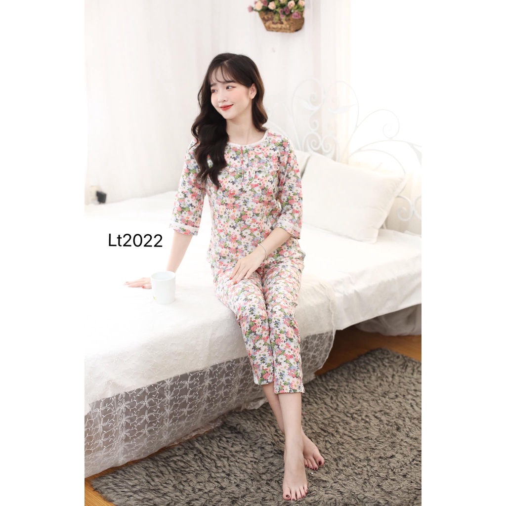 Bộ quần áo ngủ,bộ đồ nữ,bộ đồ mặc sau sinh,bộ áo dài quần dài thiết kế trẻ trung,dễ thương mã LT012 LT2022 LT2023 | BigBuy360 - bigbuy360.vn