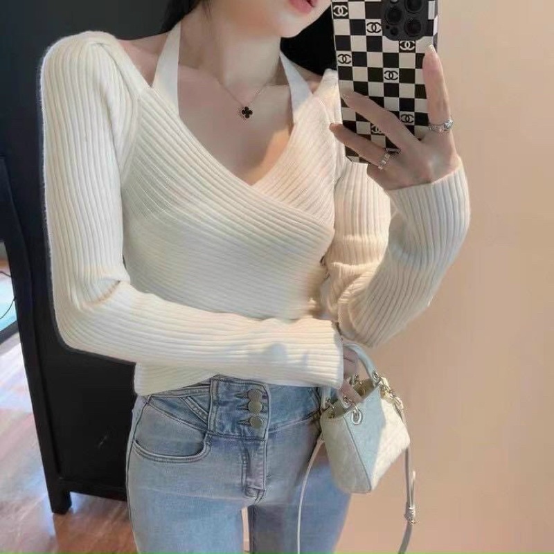 Áo thun gân len cổ yếm SL alohashop91