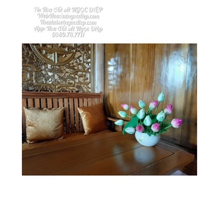 3 CÀNH NỤ SEN ĐẤT SÉT (60CM)